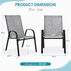 Outdoor Stackable Chairs Set of 8, Stacking Patio Chairs - Image 2