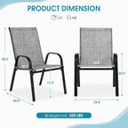 Outdoor Stackable Chairs Set of 4, Stacking Patio Chairs - Image 2