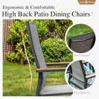 Sophia & William Outdoor Dining Set 7 Pieces, 6 x Aluminum Stackable Chair - Image 5