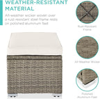 Best Choice Products Set of 2 Wicker Ottomans, Additional Seating, Side Table - Image 4