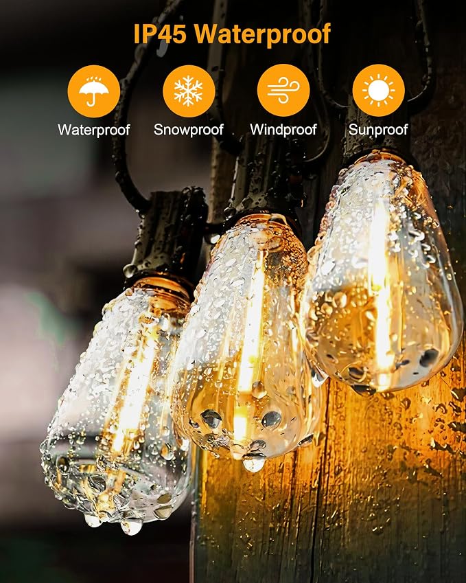 Outdoor String Lights Waterproof, 50FT Patio Lights - Image 2