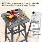 Bar Height Chairs Set of 2, HDPE Bar Height Outdoor Chairs, Weather Resistance - Image 5
