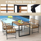 Tangkula 4 Piece Patio Dining Set, Outdoor Wood Dining Furniture W/ 2 Chairs & - Image 8