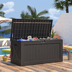 Patiowell 120 Gallon Large Deck Box, Outdoor Lockable Storage Box - Image 8