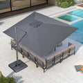 PURPLE LEAF Patio Umbrella 10' X 13' Rectangle Cantilever Umbrella Large by Unknown