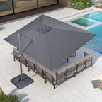 PURPLE LEAF Patio Umbrella 10' X 13' Rectangle Cantilever Umbrella Large by Unknown