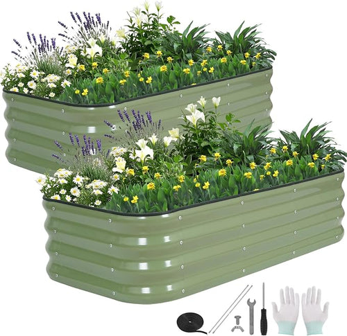 3 in 1 Galvanized Raised Garden Bed by BIRDSINYARD