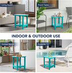 nalone Adirondack Side Table 16.5" Outdoor Side Table HDPE Plastic Double - Image 7