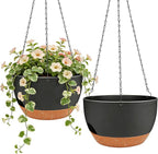 Set of 2-8 Inch Self Watering Hanging Planters by zople