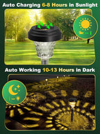ROOR Ultra Bright Solar Pathway Lights 16 Pack, Outdoor Solar Yard Lights - Image 4
