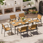 67" Rectangle HDPS Patio Dining Table, Aluminum Outdoor Patio Dining Table - Image 6