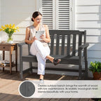 Ciokea 49" Heavy Duty Outdoor Bench Set of 2, HDPE Weatherproof Garden Bench - Image 5