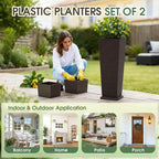 Set of 2 32 Inch Tall Plastic Planters - Image 6