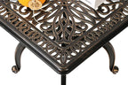 C/G Cast Aluminum Side Table, Decorative Outdoor End Table, Ornate Floral - Image 4