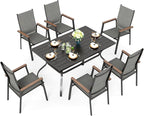Sophia & William Patio Table and Chairs Set 7 Pieces, 6 Aluminium Patio Dining by SophiaWilliam