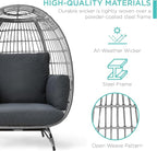 Best Choice Products Wicker Egg Chair, Oversized Indoor Outdoor Lounger - Image 5