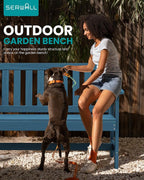 SERWALL Outdoor Bench, HDPE Outdoor Benches Weatherproof, 2-Person Garden Bench - Image 7