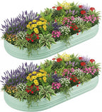 WORKPRO 2PK 8x4x1ft Outdoor Galvanized Raised Garden Bed, Easy Assembly Planter by WORKPRO