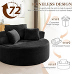 Antetek Oversized Round Chaise Longue Chair Indoor, Modern 55-inch Upholstered - Image 6