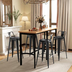 Giantex Metal Bar Stools Set of 4, Rubber Feet, Industrial Stackable Barstools - Image 2