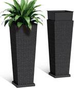 Set of 2 32 Inch Tall Plastic Planters by Acurax