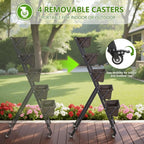 VECELO 5-Tier Vertical Garden Bed, Freestanding Elevated Raised Garden Planter - Image 4