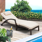 HOMREST Chaise Lounge Chairs Set of 4, PE Rattan Wicker Lounge Chair - Image 2