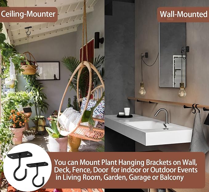 2.5in Ceiling Hooks for Hanging Plants 20Pack Black - Image 5