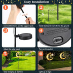 Lewondr 2Pcs Ramadan Solar Lights, Ramadan Decorations Outdoor, Metal Yard - Image 6