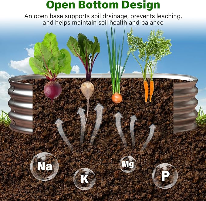 Galvanized Raised Garden Bed for Outdoor: 4X2X1ft Durable Metal Vegetable Plant - Image 6
