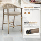 Bar Stools Set of 6, 24.8'' Aluminum Outdoor Bar Stool - Image 5