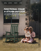 KINGYES Oversized Outdoor Rocking Chair Set of 2, All-Weather Patio Rocking - Image 6
