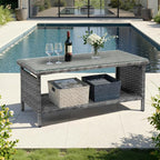 VINGLI Outdoor Wicker CoffeeTable Patio Coffee Tables - Image 8