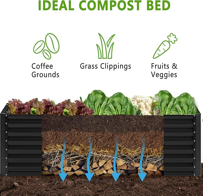 8x2x2FT Galvanized Raised Garden Bed, Planter Raised Beds-Metal Garden Box - Image 3