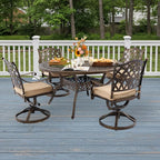 5-Piece Cast Aluminum Patio Furniture, Patio Dining Set - Image 2