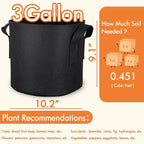 Gardzen 6-Pack 3 Gallons Grow Bags, Aeration Fabric Pots - Image 7