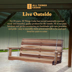 All Things Cedar Wooden Porch Swing, Outdoor Patio Furniture, 4 Foot - Image 5