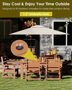 GREENVINES Outdoor Dining Table | 67’’ | HDPE | Rectangle Tables - Image 6