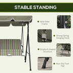 Outsunny 3-Seat Outdoor Patio Swing Chair - Image 4
