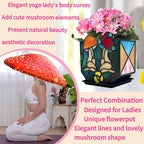 Mushroom Lady Body Plant Pots, Flower Pot - Image 2