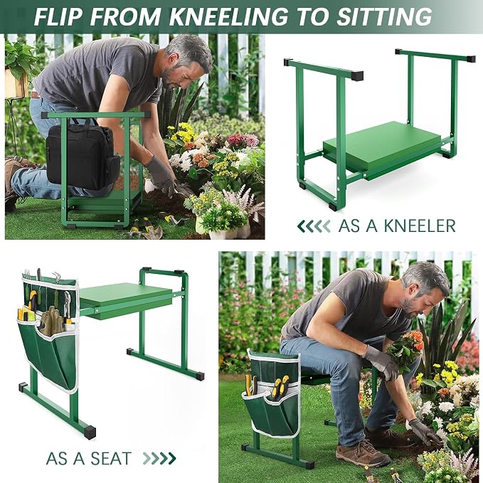 FLINTER Garden Kneelers Seat, Stable and Save Tip-Resistant Design 10.2" Wider - Image 5