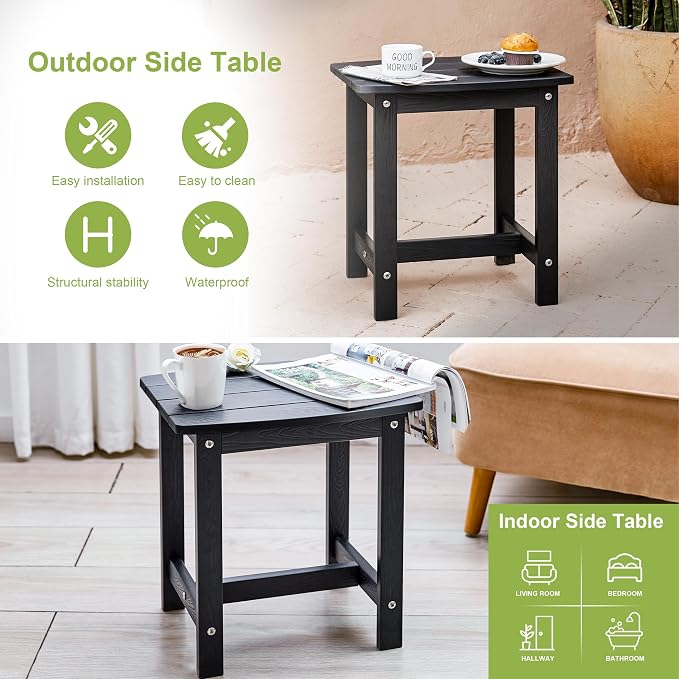 Y&M Outdoor Side Table, HIPS Adirondack Small Single Table, Waterproof Square - Image 6