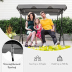 Porch Swing Outdoor, 3 Person Patio Swing w/Removable Cushion, Stand & - Image 7