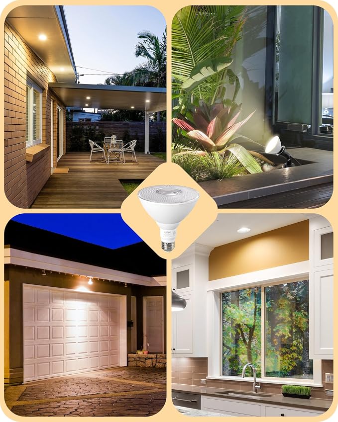 EDISHINE Flood Light Bulbs, PAR38 LED Outdoor Flood Light Bulbs, 120W - Image 6
