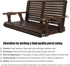 Wooden Porch Swing 2-Seater, High Backrest and Deep Seat, Bench Swing - Image 4