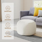 Round Stuffed Pouf Ottoman for Foot Rest, A Round Modern Foam Filled Poufs - Image 7