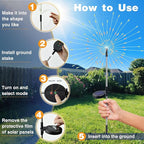 btfarm 1 Pack Solar Garden Lights Outdoor, 8 Modes Firework Lights Solar Powered - Image 3
