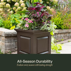 Mayne Nantucket 20-Inch Square Planter – Self-Watering, Weather-Resistant - Image 4