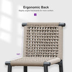 PURPLE LEAF Outdoor Counter Height Stools Set of 4 Aluminum Wicker Bar Stool - Image 7