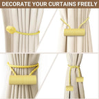 Hion Magnetic Curtain Tiebacks Golden 2pcs, Curtain Tiebacks Buckles Holdbacks - Image 7